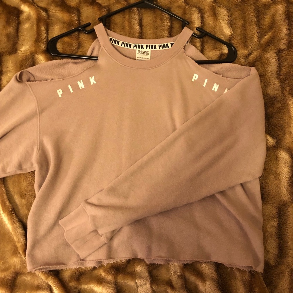 Pink Shoulder Cut Long Sleeve